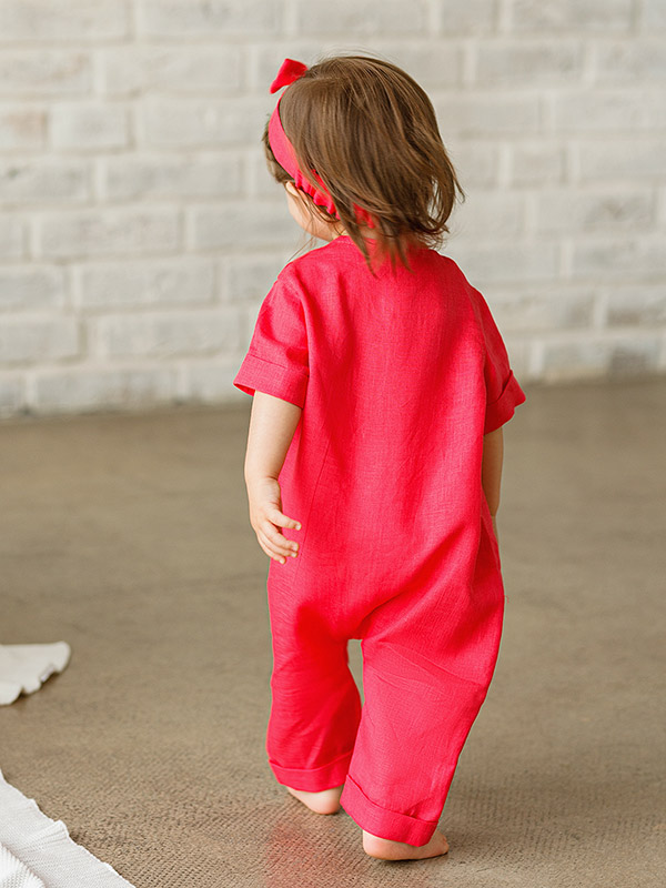 Льняной комбинезон Ветерок азалия фото 4