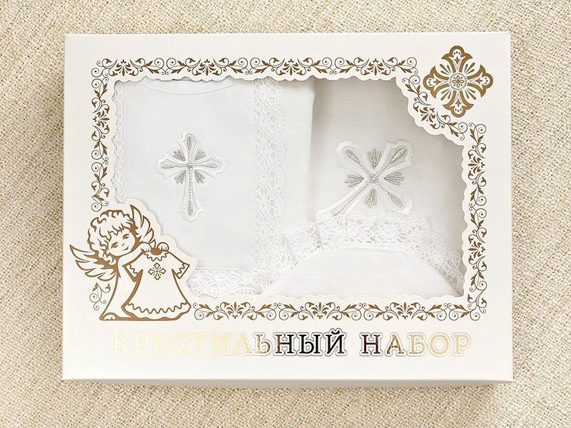 Крестильный комплект "Светик" для ребенка с пеленкой фото 11