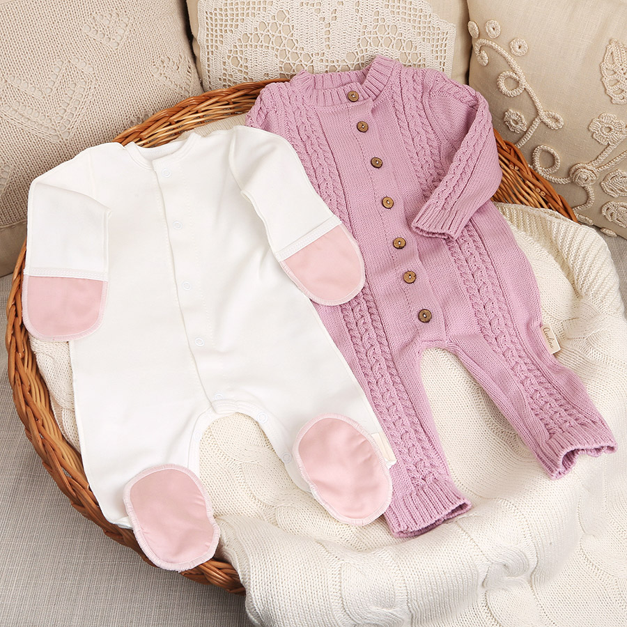 Вязаный комбинезон "Косички" пудра фото 1