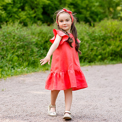 Фото товара "Платье Нимфа коралл лён" при наведении