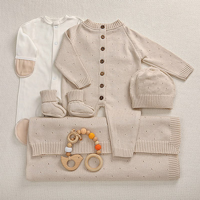 Набор комбинезон с пледом "Капелька" бежевый - миниатюра фотографии товара в каталоге ЛиноБамбино