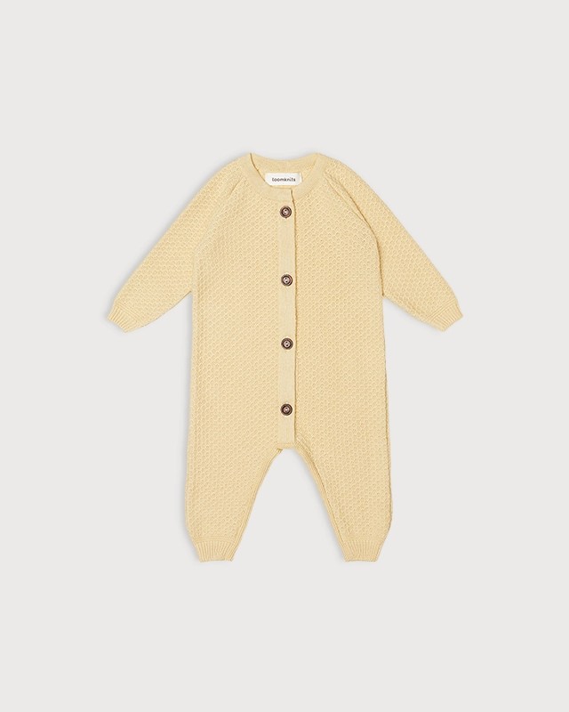 Вязаный текстурный комбинезон Желтый фото 3