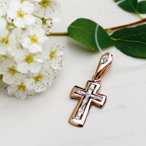 Золотой крестик 1120080 - миниатюра фотографии товара в каталоге ЛиноБамбино