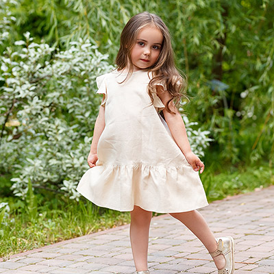 Платье Нимфа сахара лён - миниатюра фотографии товара в каталоге ЛиноБамбино