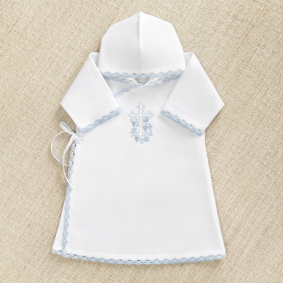 Теплая крестильная рубашка "Голубой Лучик" фото 1