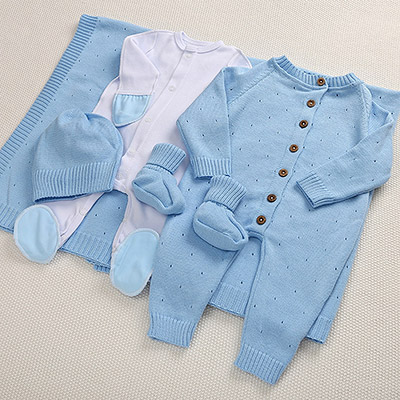 Набор комбинезон с пледом "Капелька" голубой - миниатюра фотографии товара в каталоге ЛиноБамбино
