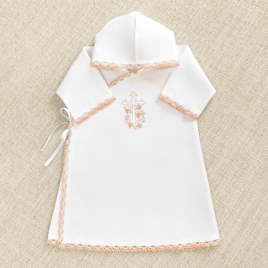 Крестильный набор "Розовый лучик" с полотенцем фото 5