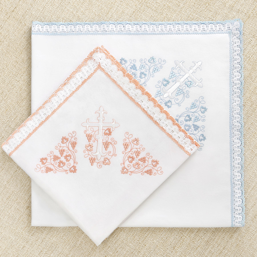 Тёплая крестильная пеленка с вышивкой "Лучик" фото 3