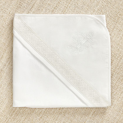 Фото товара "Тёплая кружевная пеленка для крещения "Ручеек"" при наведении