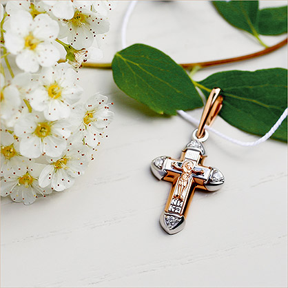 Золотой крестик 922739АКВ фото 1