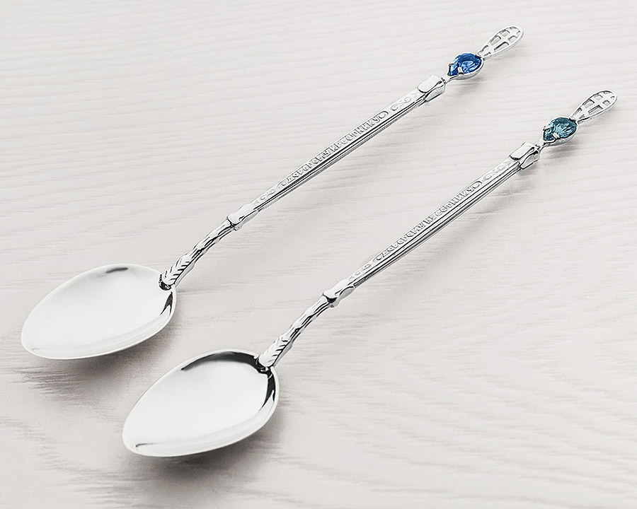 Серебряная ложечка "Дорогому крестнику" фото 2