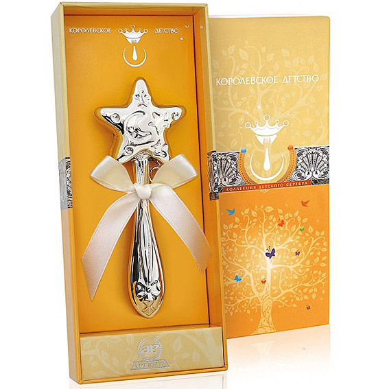 Фото товара "Серебряная погремушка "Звездочка"" из магазина ЛиноБамбино