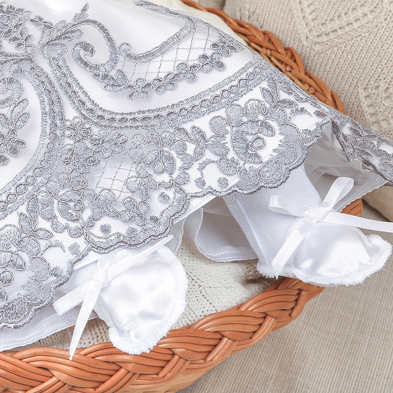 Комплект на выписку девочки "Самия" серо-белый фото 9