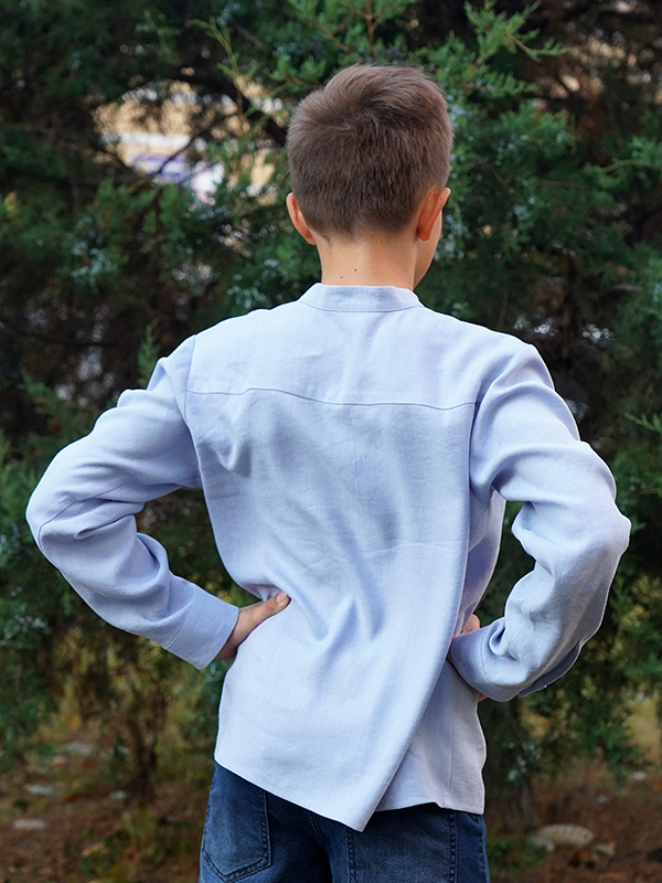 Рубашка для мальчика лен перванш фото 2