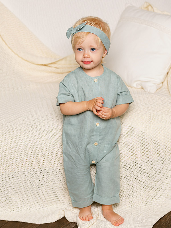 Льняной комбинезон Ветерок полынь фото 4