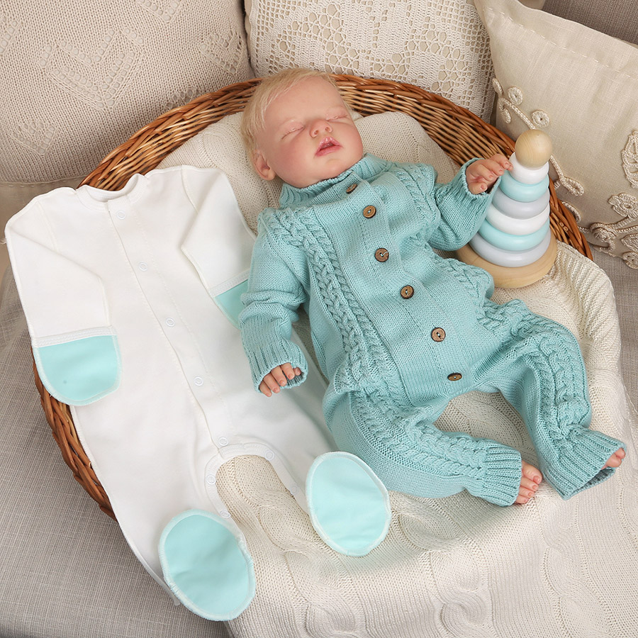 Вязаный комбинезон "Косички" тиффани фото 1