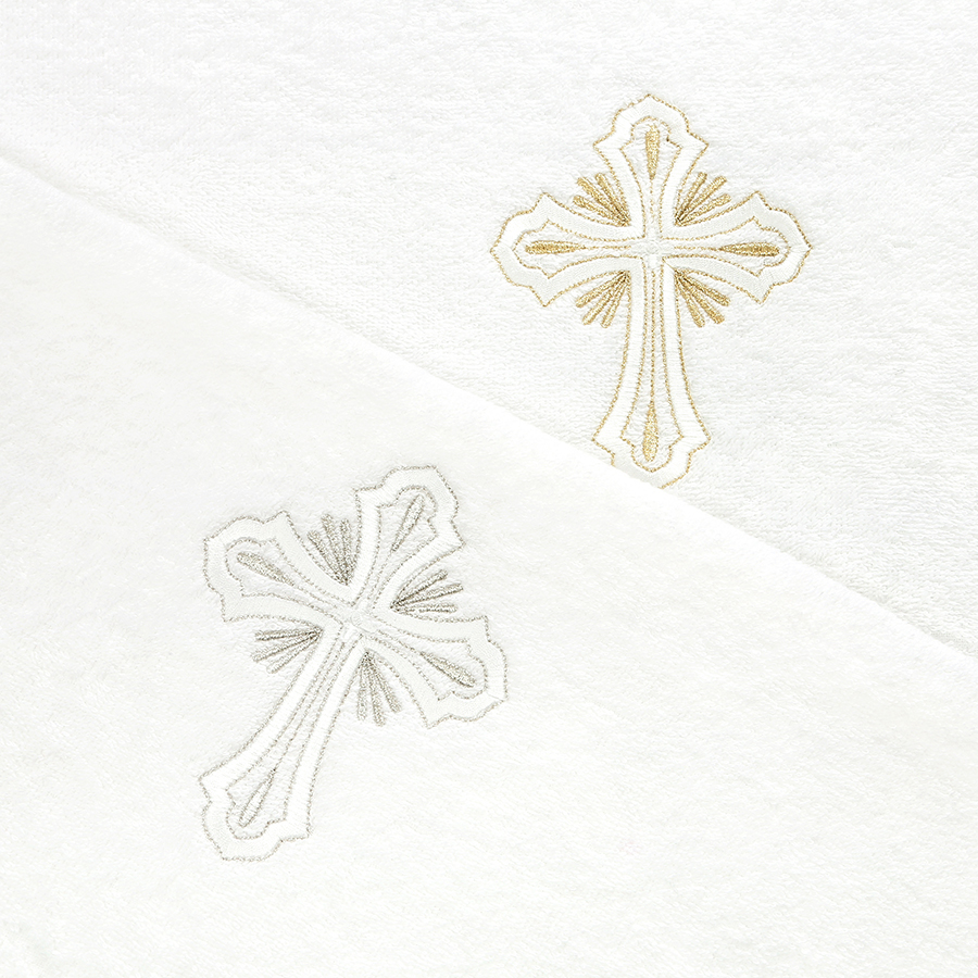 Махровое крестильное полотенце "Лучезарный крестик" фото 4