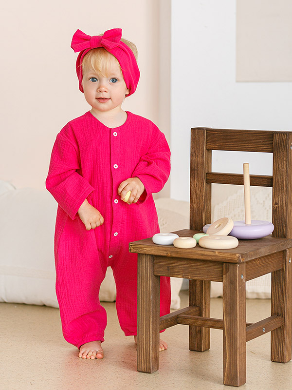 Комбинезон Облачко фуксия из муслина фото 3