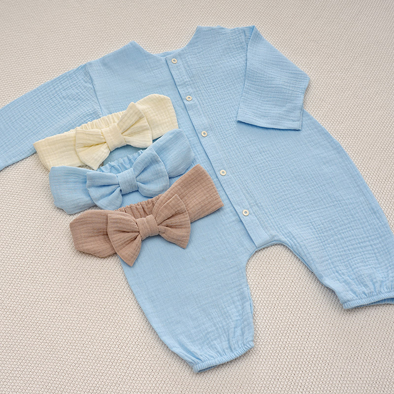 Комбинезон Облачко голубой из муслина фото 5