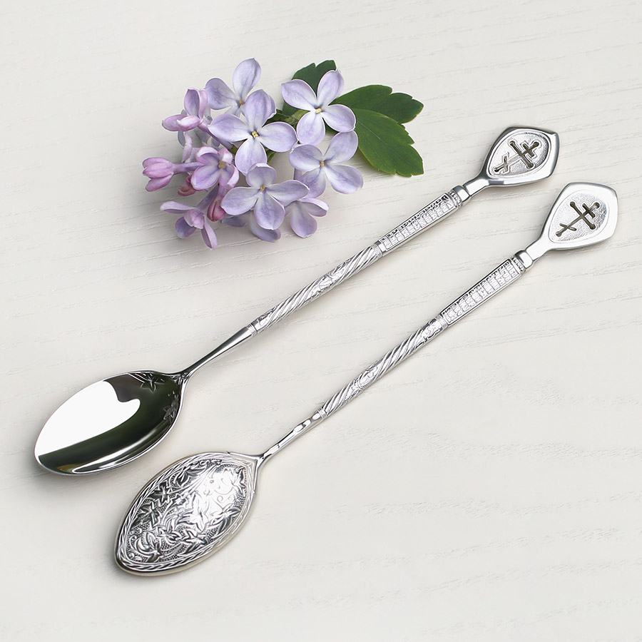 Серебряная ложка "Крест и молитва" фото 1