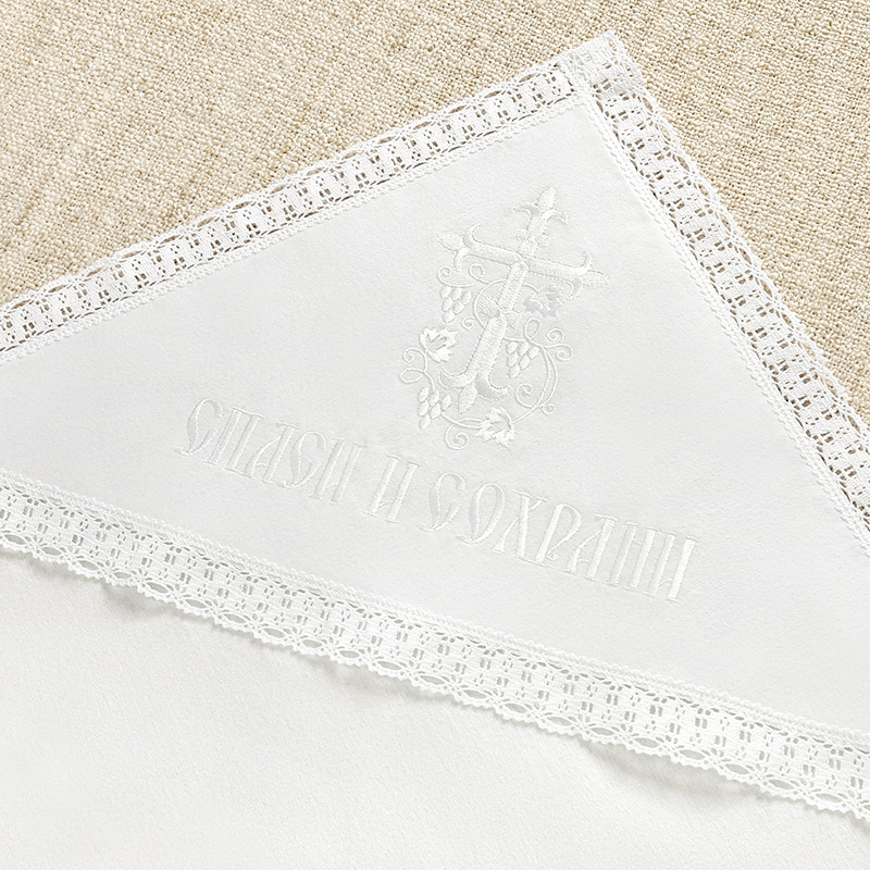 Круженвая пеленка с капюшоном "Белая лоза" фото 3