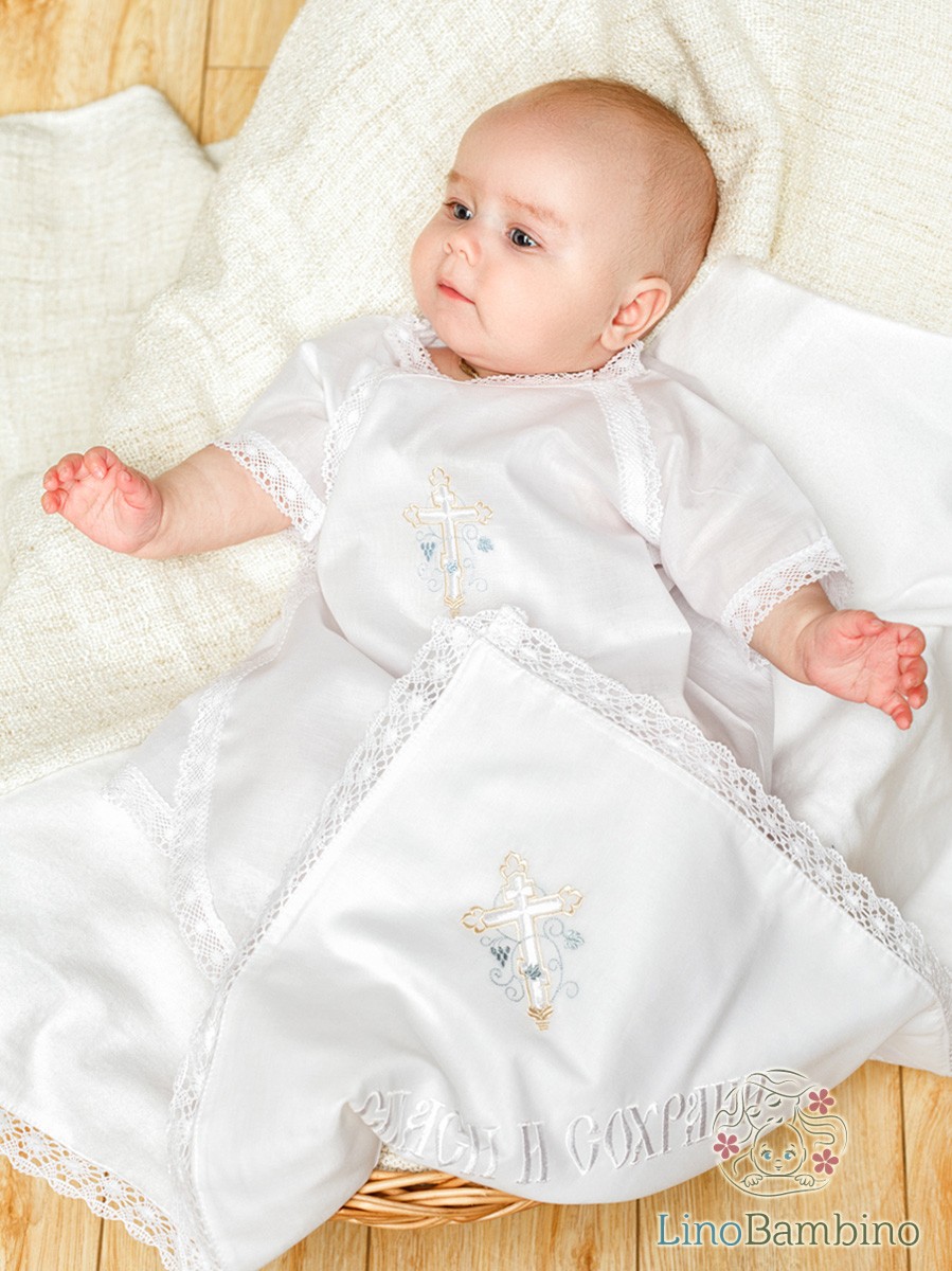 Крестильный комплект "Иван" для мальчика с пеленкой фото 3