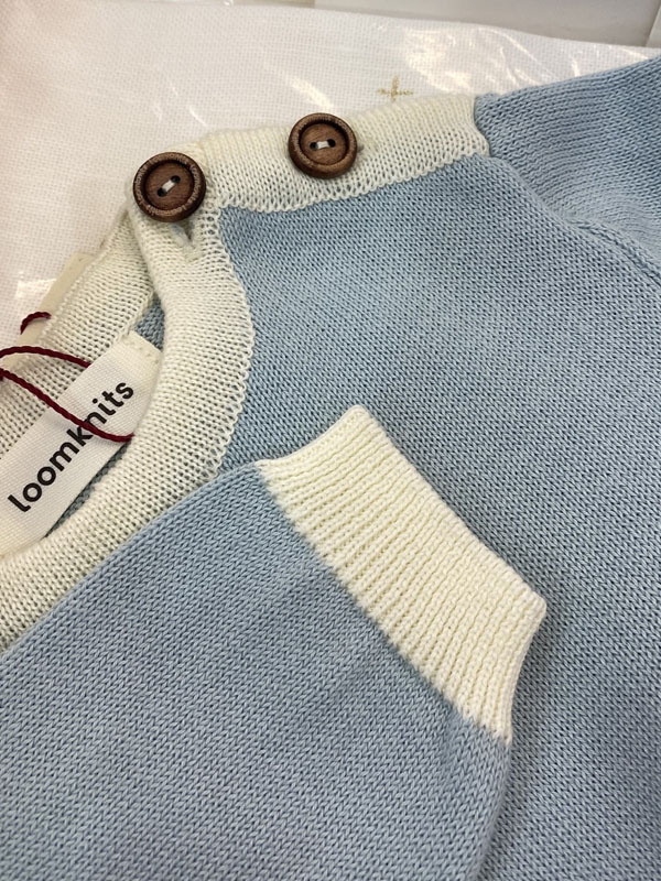 Вязаный комбинезон Веточки небесный фото 2