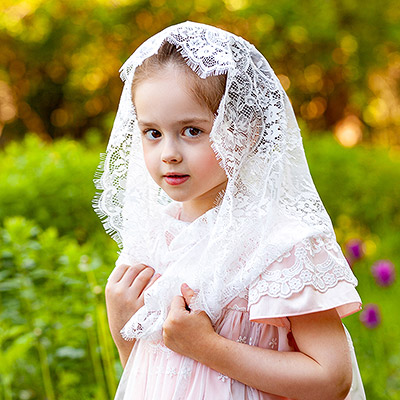 Фото товара "Церковный снуд для девочки "Прованс"" из магазина ЛиноБамбино