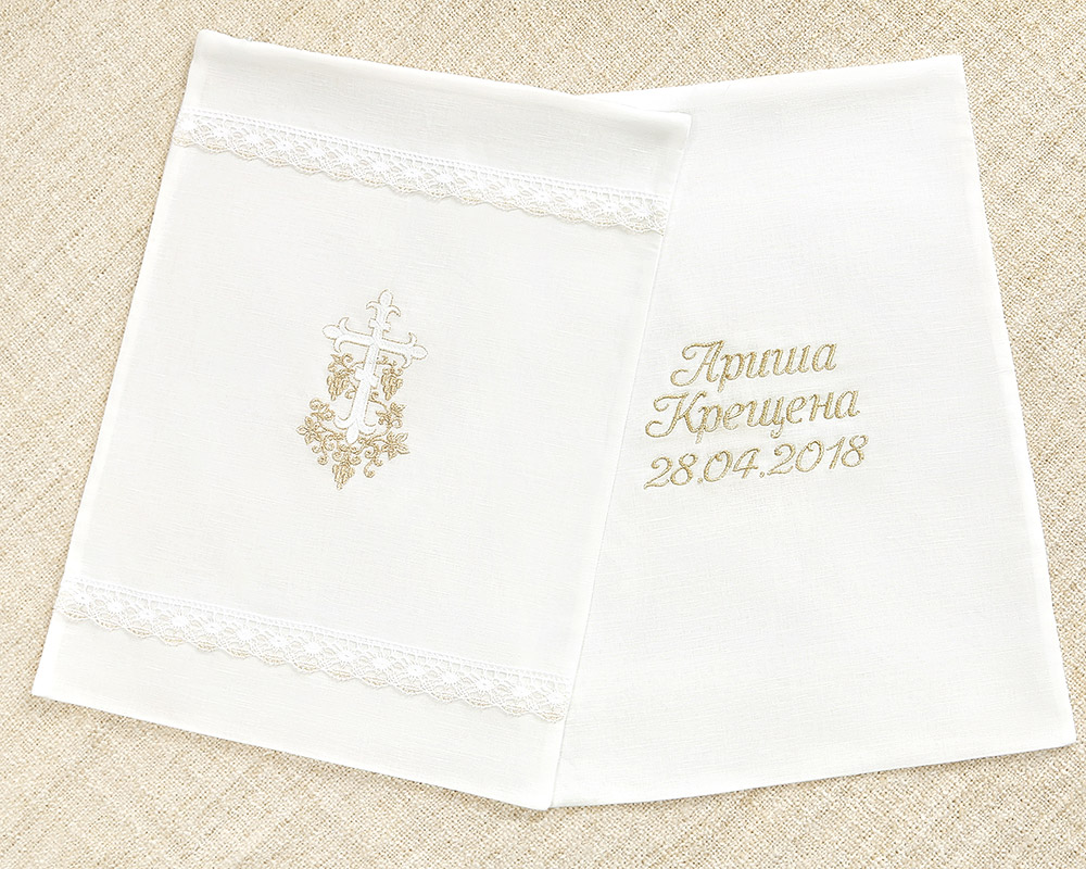 Мешочек для крестильных принадлежностей "Крест с лозой" фото 3