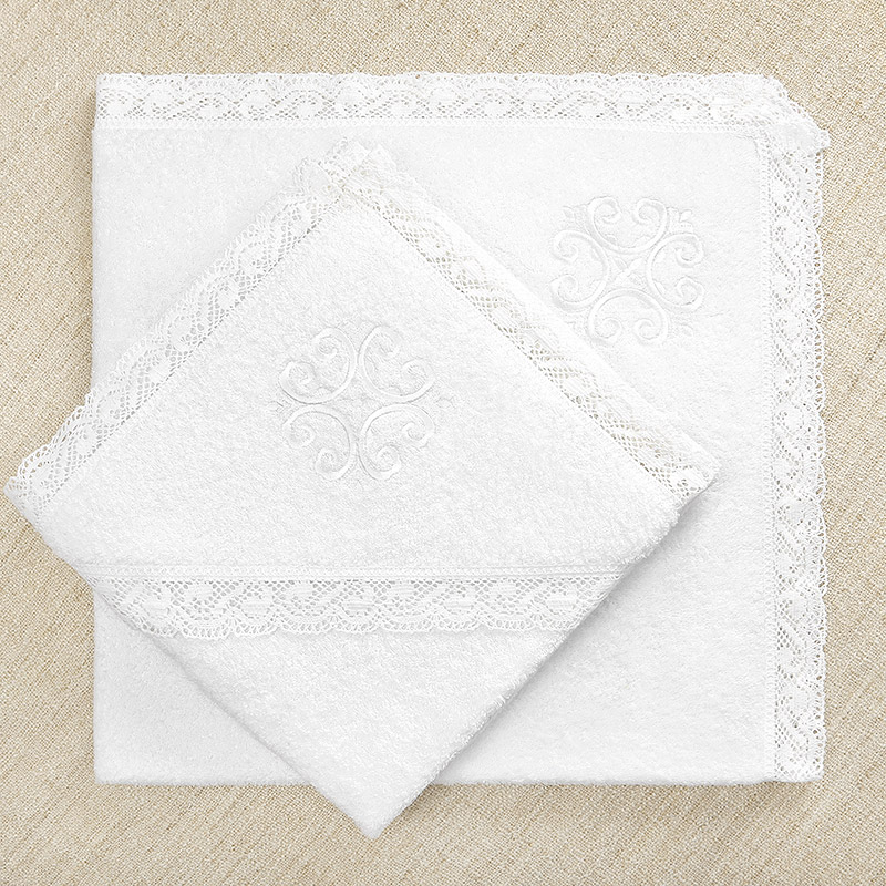 Кружевное крестильное полотенце кудрявый крест фото 6