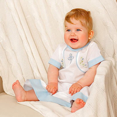 Крестильная рубашка "Василек" для мальчика - миниатюра фотографии товара в каталоге ЛиноБамбино