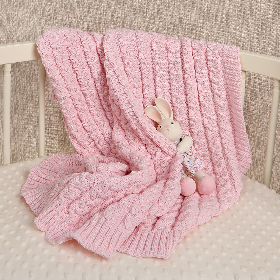 Детский плед "Косички" розовый фото 2