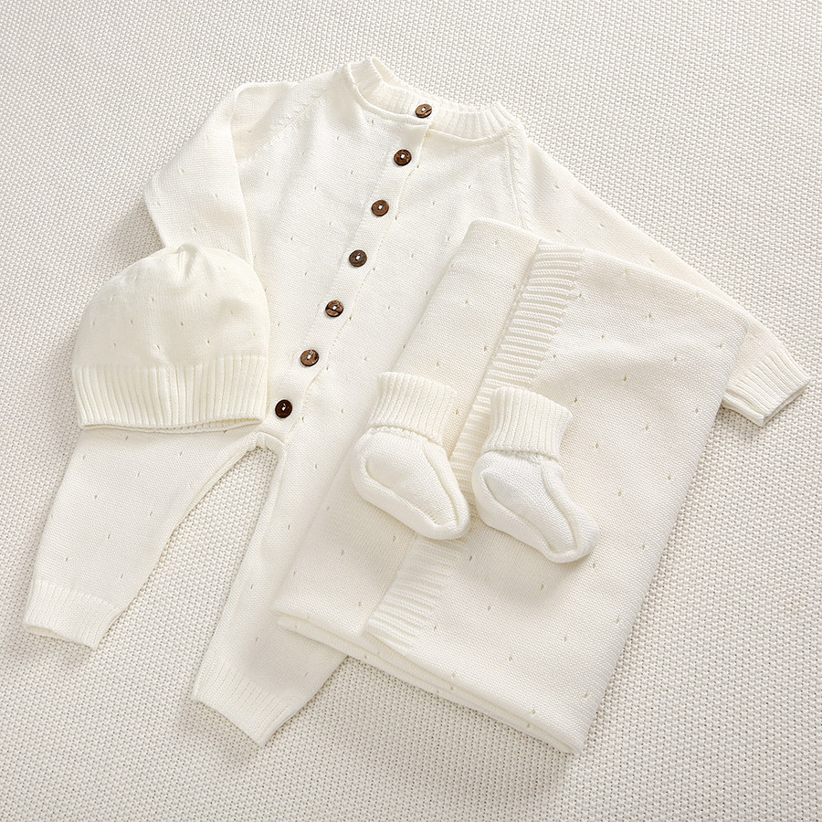 Набор комбинезон с пледом "Капелька" молочный фото 5