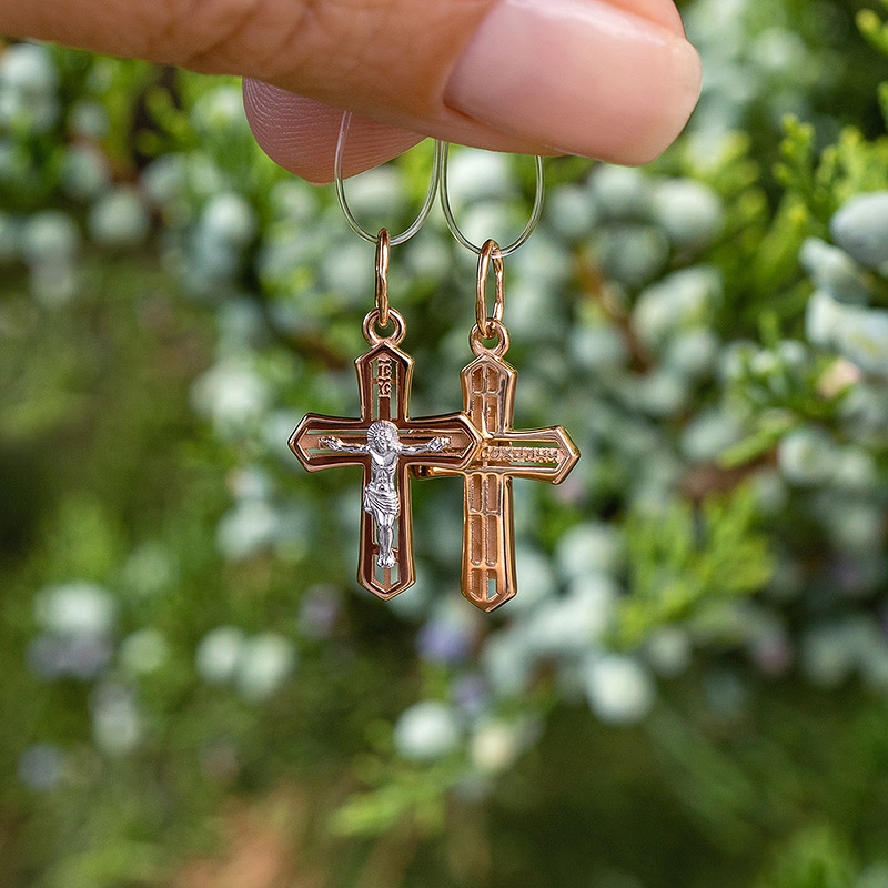 Золотой крестик 14947АКВ фото 3