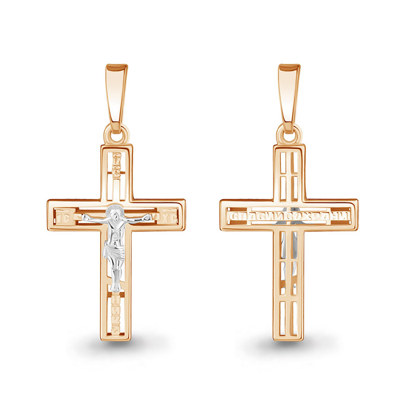 Золотой крестик 14946АКВ фото 1