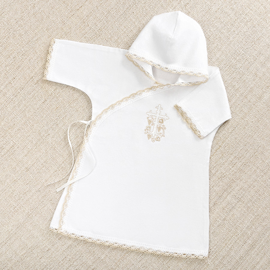 Крестильный набор унисекс "Бежевый лучик" с полотенцем фото 7