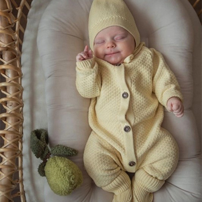 Вязаный текстурный комбинезон Желтый