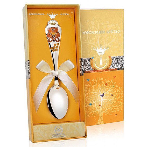 Серебряная ложка "Мишка"