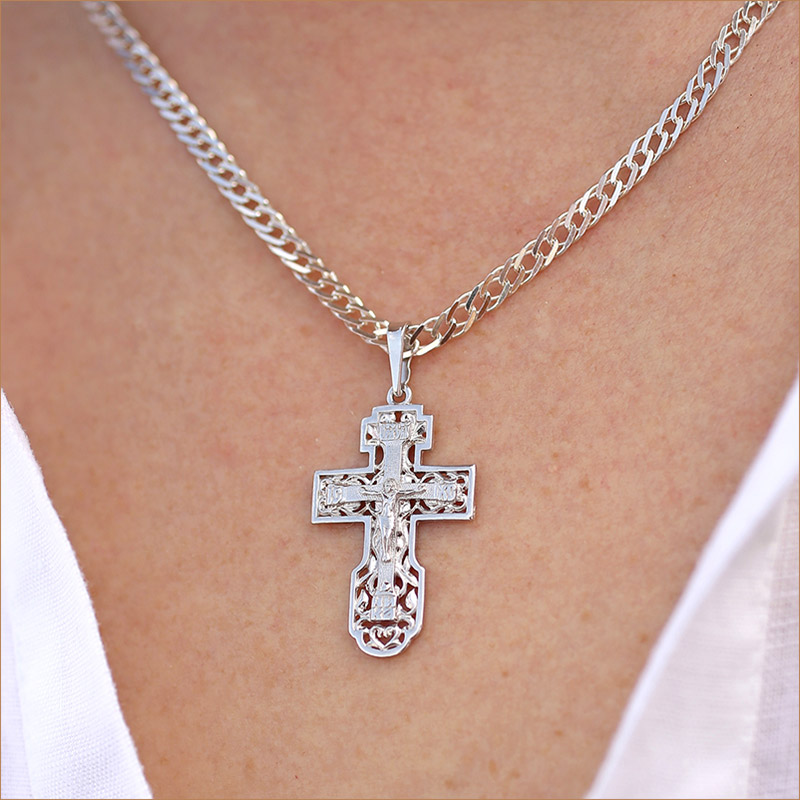 Серебряный крестик 12092АКВ фото 4