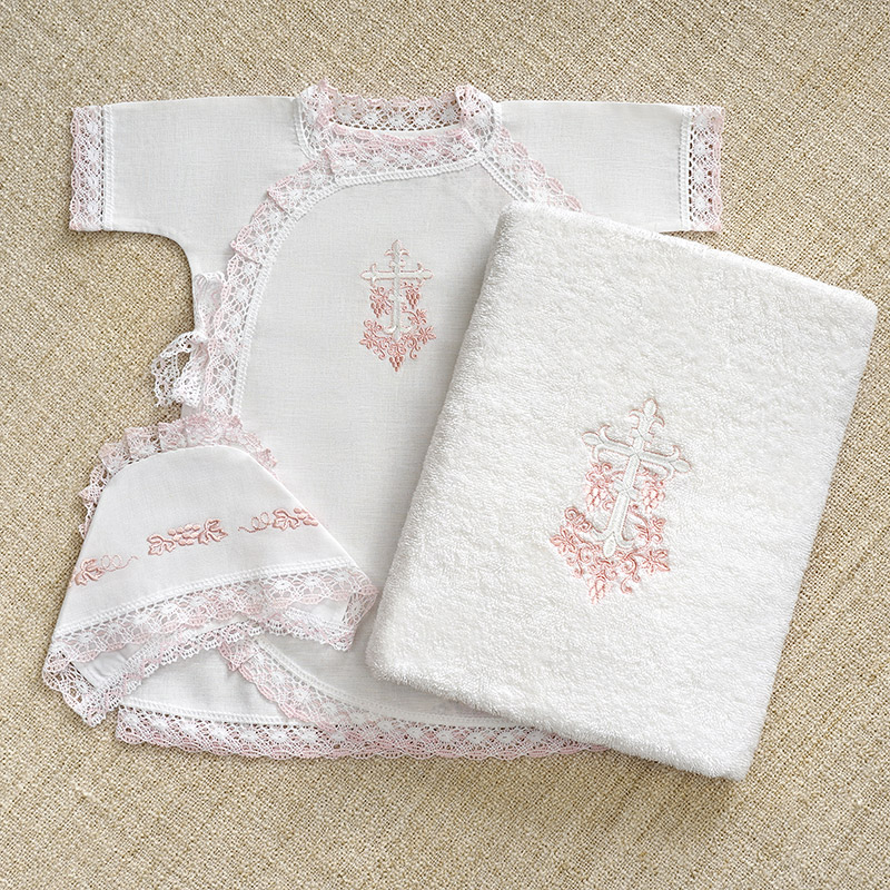 Классическое полотенце для крещения "Крестик-лоза" фото 5