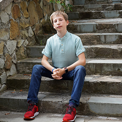 Рубашка для мальчика муслин полынь