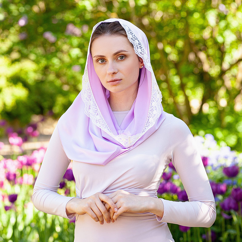 Женский снуд-хомут для церкви "Лаванда" фото 3
