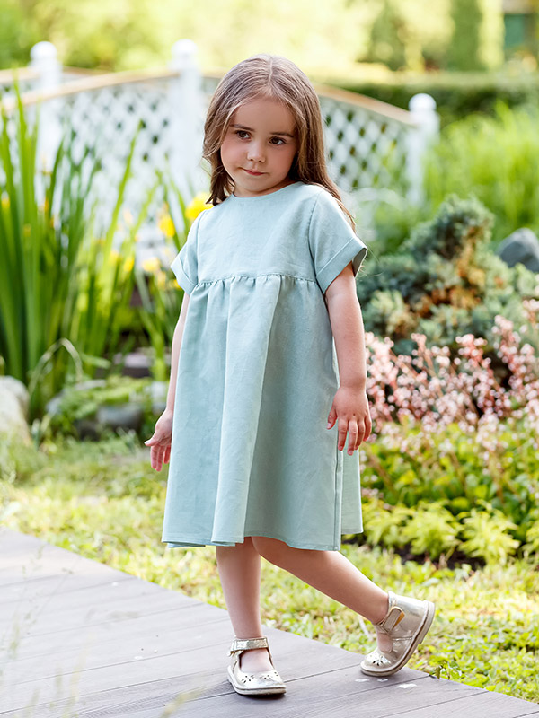 Платье базовое полынь лён фото 3