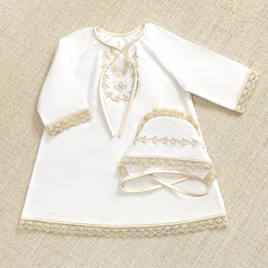 Теплая сорочка "Ульяна" для Крещения девочки фото 3