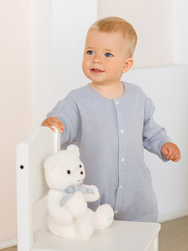 Комбинезон Облачко серый из муслина фото 2