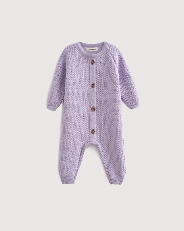 Вязаный текстурный комбинезон Лиловый фото 1