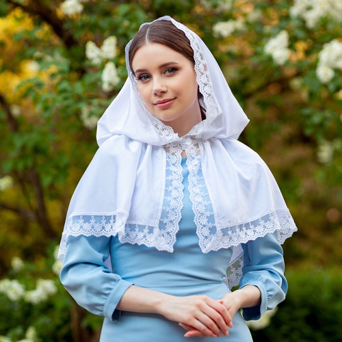 Церковный капор "Александра" - фото из магазина ЛиноБамбино