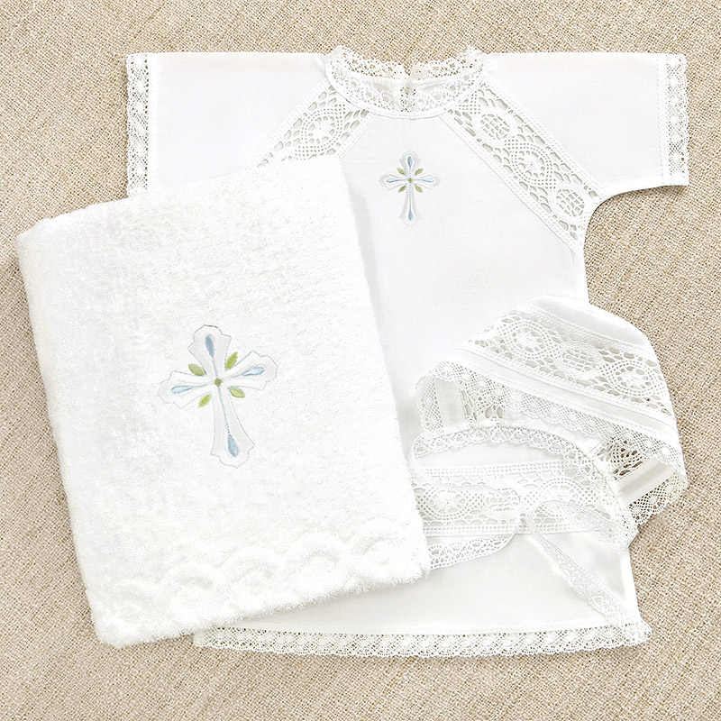 Крестильный набор для мальчика "Алексей" с полотенцем фото 18