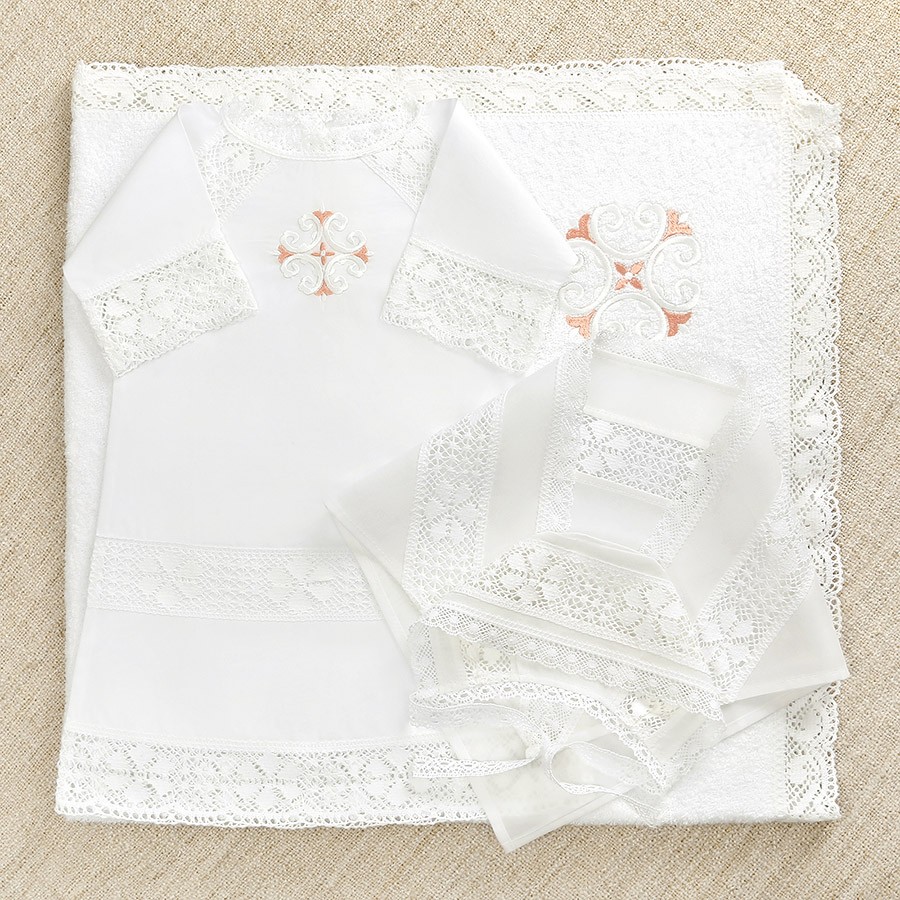 Крестильный набор для девочки "Ольга" с полотенцем фото 5