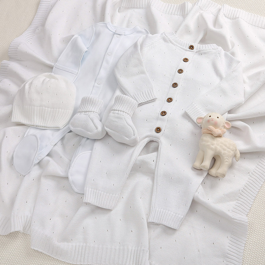 Набор комбинезон с пледом "Капелька" белый фото 1